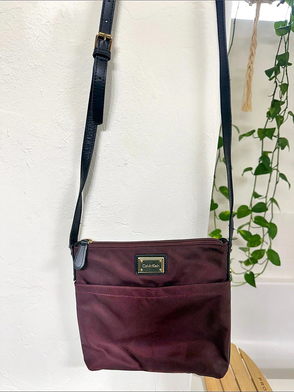 Calvin Klein Burgundy Crossbody Bag